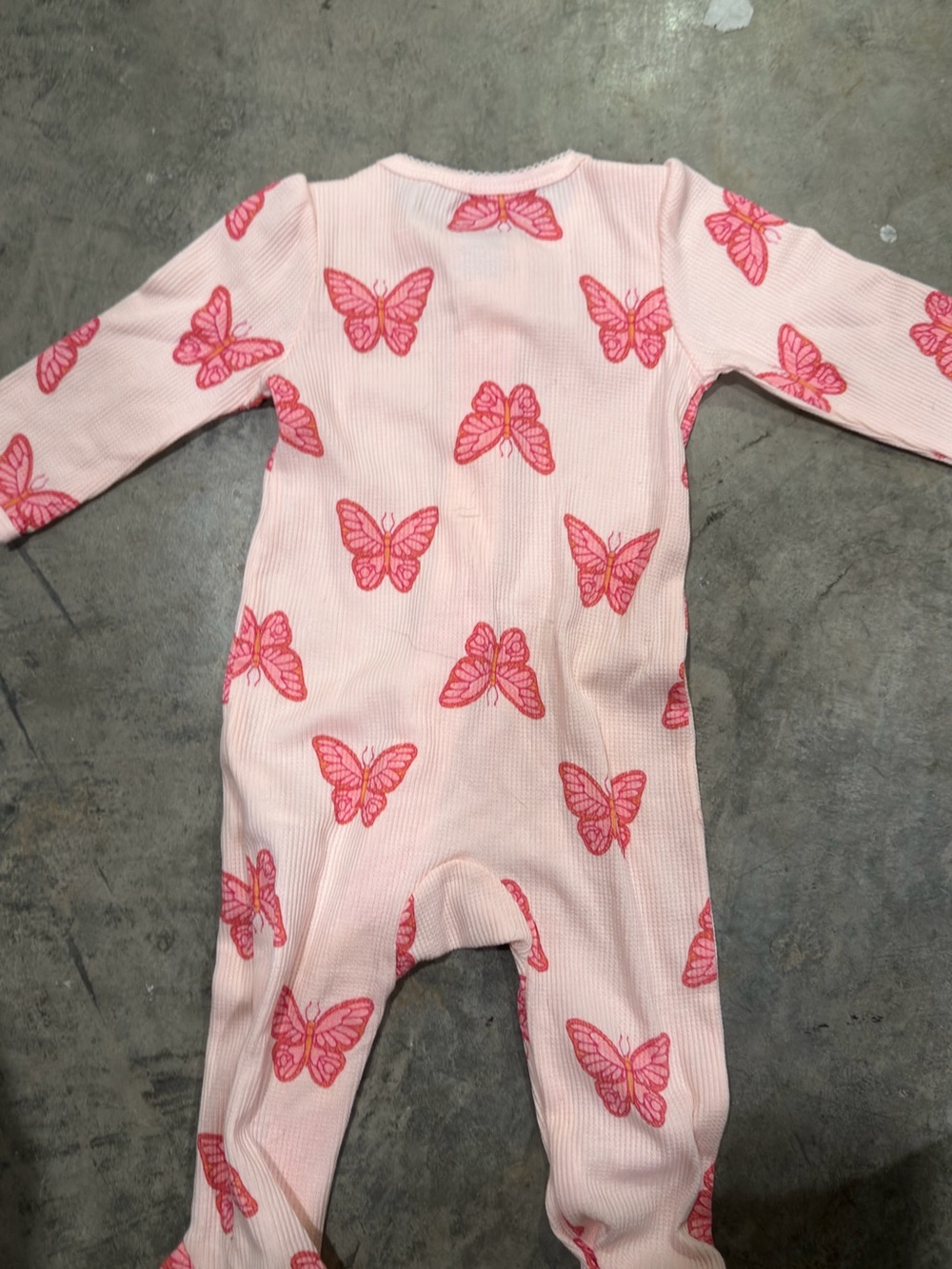 Pink Butterfly Print One-Piece Pajamas for babies